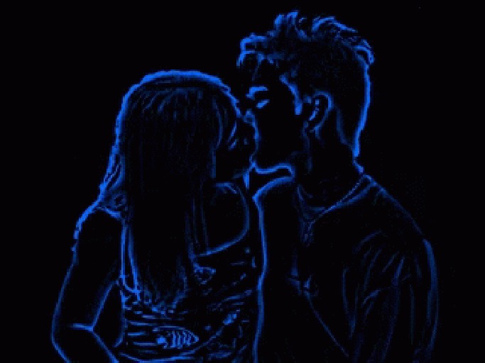 Neon Kiss Animated Picture