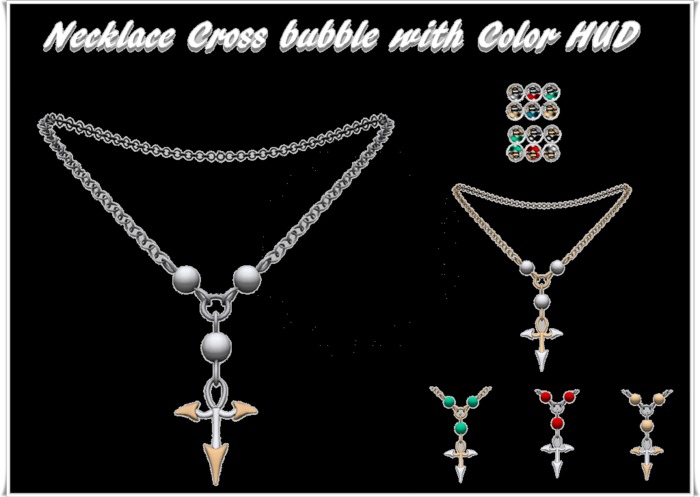 Necklace Cross bubble with Color HUD