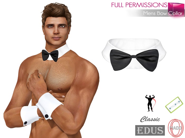 FULL PERM MEN'S NON RIGGED BOW COLLAR