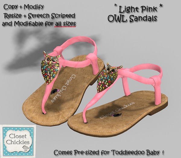 *CC* Light Pink OWL Sandals