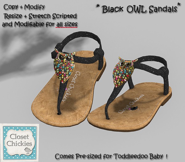 *CC* Black OWL Sandals
