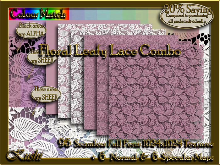 Floral Leafy Lace Combo Textures
