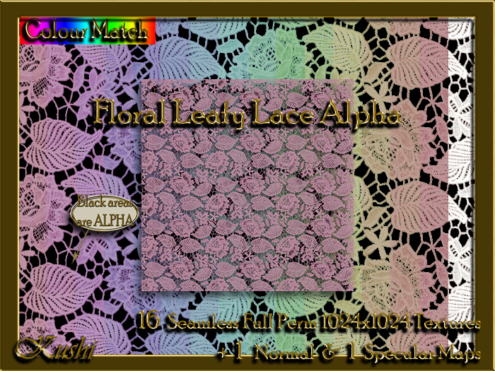 Floral Leafy Lace Alpha Textures