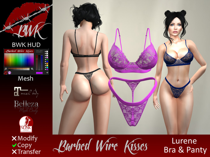 {BWK} Mesh Lurlene Bra & Panty Set (Boxed)