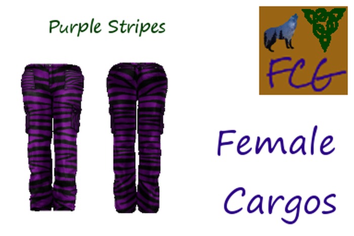 Female Cargos Purple Stripes