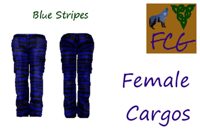 Female Cargos Blue Stripes