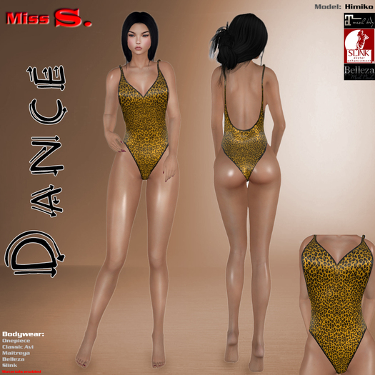 Miss S. Onepiece Dance Leopard mesh
