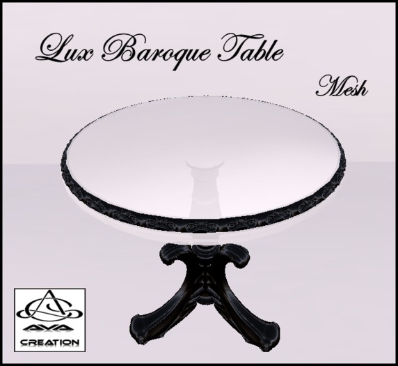 *AVA CREATION* Baroque table round bk/w