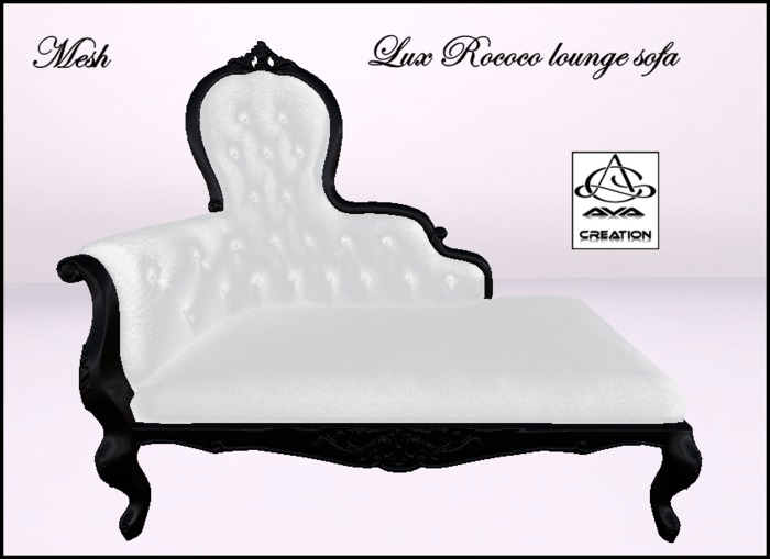 SOFA ROCOCO LOUNGE * MESH * LUX * bk/w