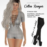 !MiH Cotton Romper  - WHT DIA  [boxed]