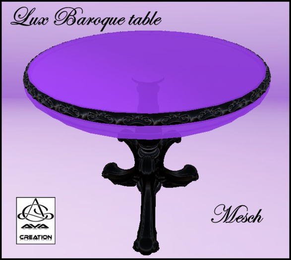 *AVA CREATION*TABLE ROUND PURPLE