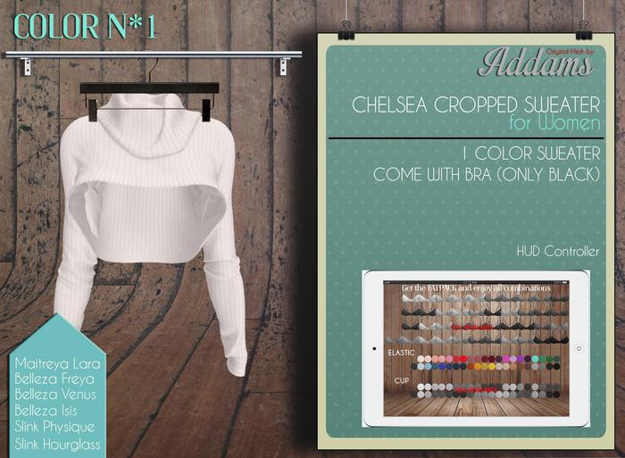 Addams "Chelsea" Mesh Sweater for Maitreya, Belleza, Slink #01