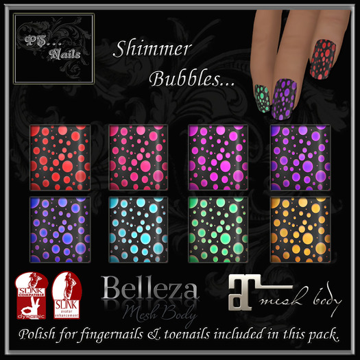 PS...Nails Shimmer Bubbles  Applier HUDS (Boxed)