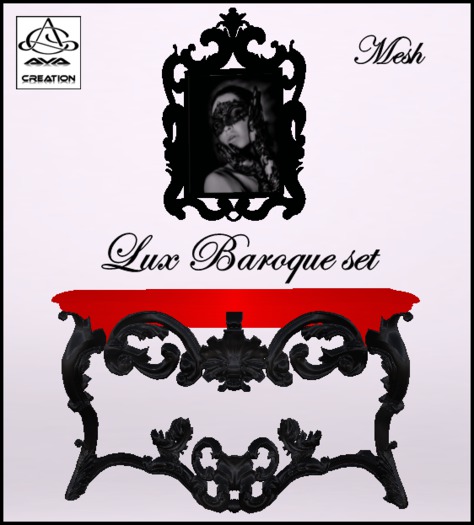 CONSOLE TABLE SET *LUX NEW BAROQUE STYLE *    RED