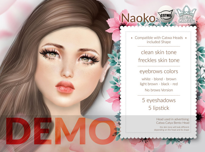 WHITE QUEEN - DEMO NAOKO SKIN - CATWA MESH HEADS