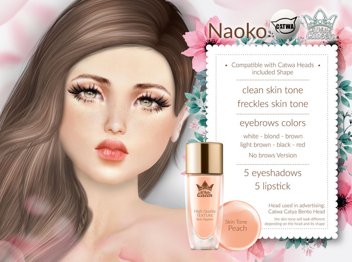 WHITE QUEEN - NAOKO SKIN TONE PEACH - CATWA MESH HEADS