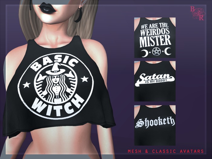 .:BLACK ROSE:. Baggy Crop Tops Bundle Pack 1