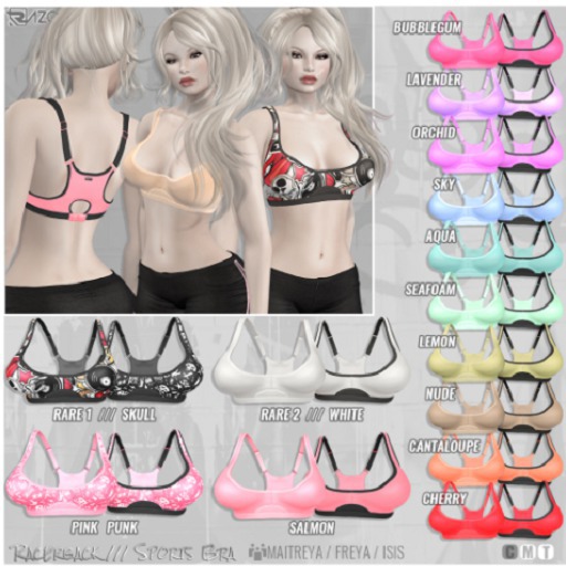 Razor/// Racerback Sports Bra - SKULL-SKATER-RARE FREYA