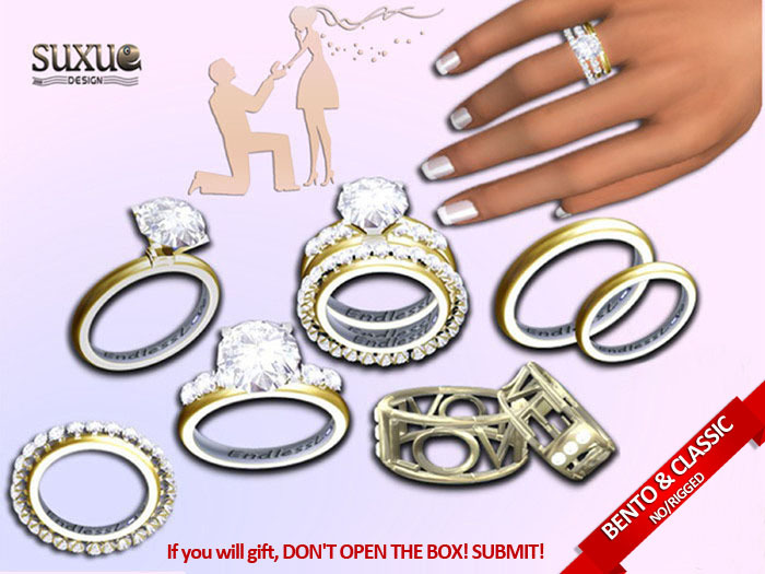 ! " Su Xue " Wedding Rings Resize Diamond FM NEW