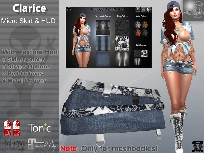 Alien Gizmo's Clarice Skirt DENIM