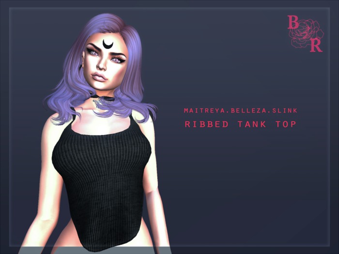 .:BLACK ROSE:. Ribbed Black Tank Top