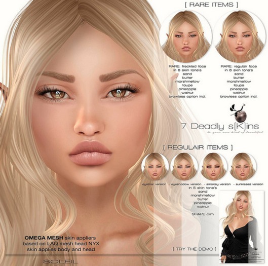 7 Deadly s[K]ins - SOLEIL freckled BOX RARE *Omega*