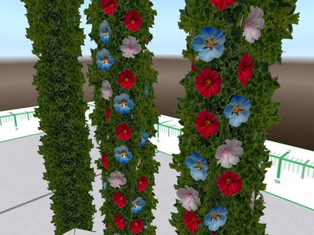 Flower garland/columns -  blue/pink/red