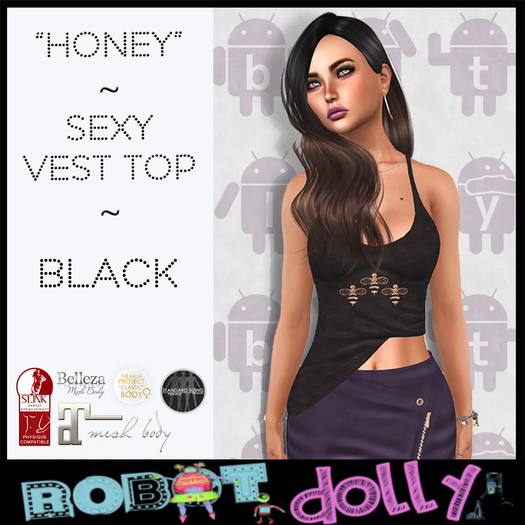 RD - "Honey" Vest Top - Black
