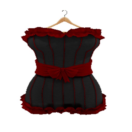 DLS- Ruffle Dress-Black/Red