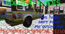 RP & RIDES Amity police/jaws,Outlaw PSC SPRAYER DELIVERY