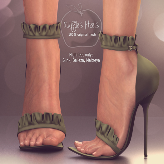 (AMD) Ruffles Heels - Green (wear to unpack)