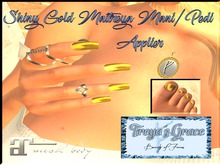 {FG}Shiny Gold Maitreya Mani/Pedi Applier BOXED
