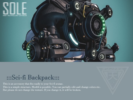 Second Life Marketplace - :::SOLE::: SA - Backpack Mk.2 (Black)