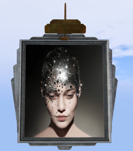 animated gif head in space 2 includ mesh frame