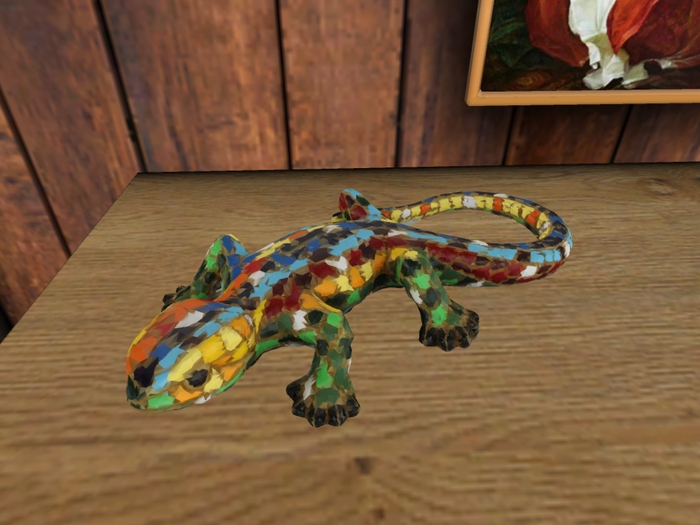 deco mosaic lizard
