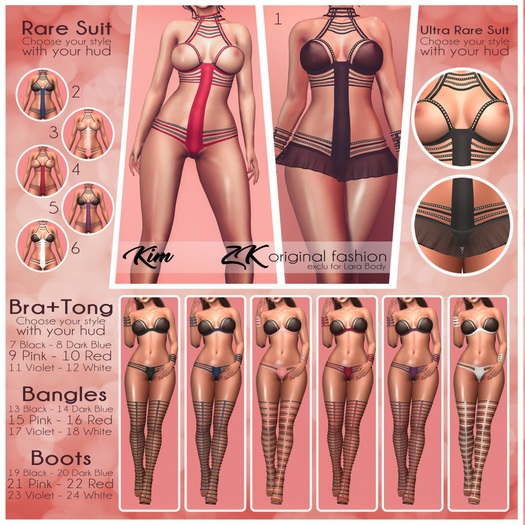 ZK 'Kim' 4-piece RARE set {Pink} Maitreya