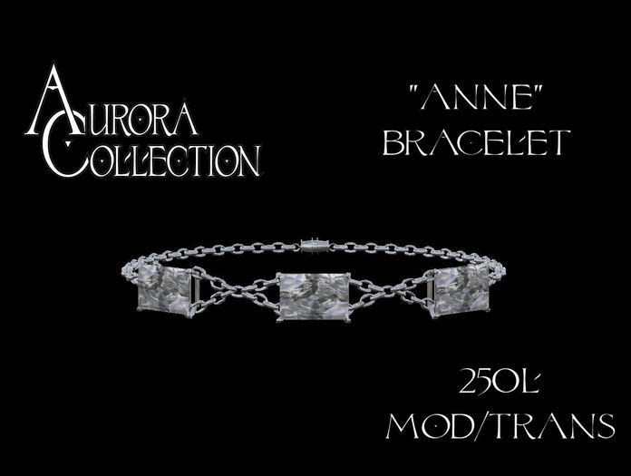 Aurora Collection "Anne" Bracelet Silver and White