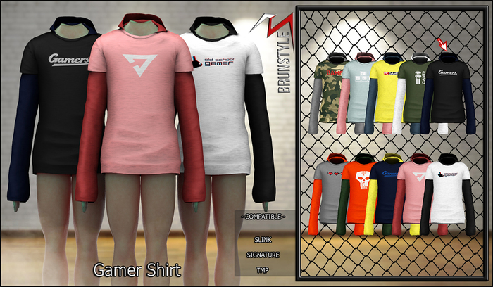[BrunStyle] Gamer Shirt - Black/Dark Blue