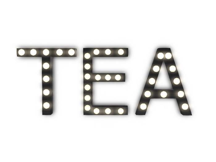 [Px] "TEA" Illuminated Light Bulbs Sign