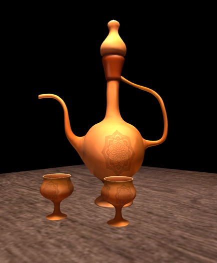 India Copper pitcher  w/ Cups (Red Tea)