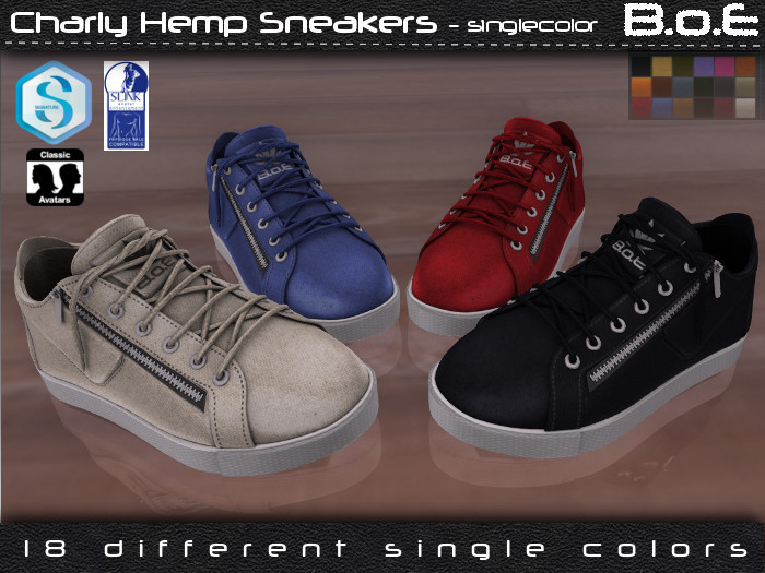 B.o.E - Charly Hemp Sneakers Singlecolor - SLINK - SIGNATURE