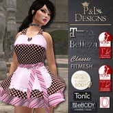 [P&L] - Apron Dress Brown and Pink