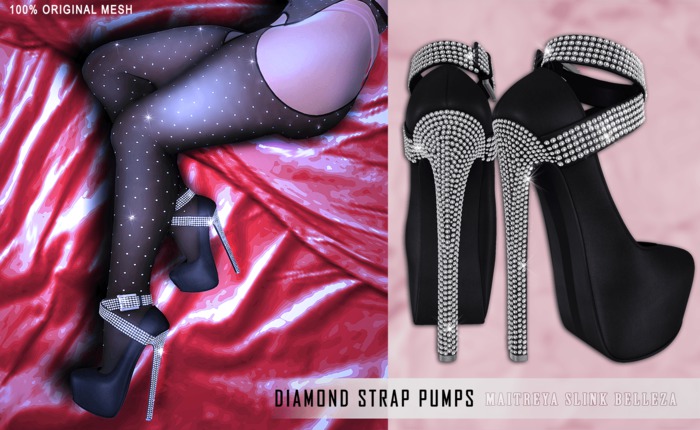iS Diamond Strap Pumps BLACK