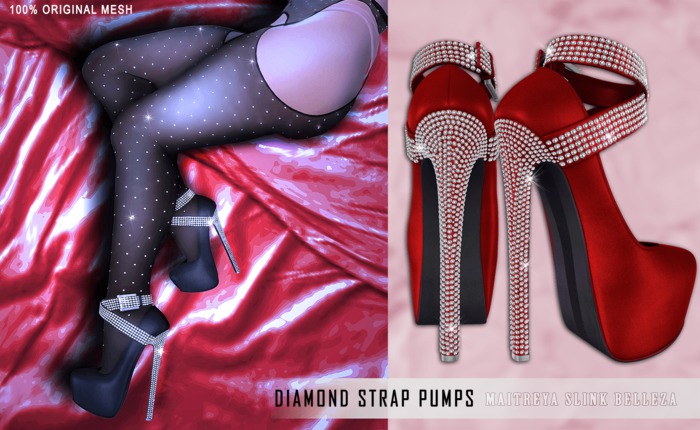iS Diamond Strap Pumps RED