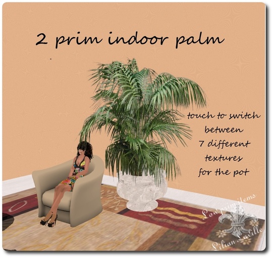 2 prim indoor palm with texture change pot/copy