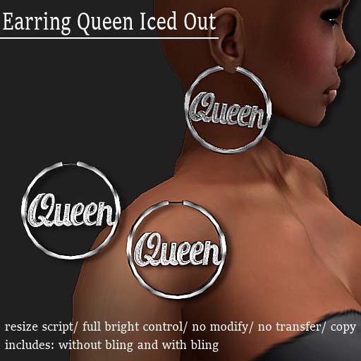[DEMO] EARRING QUEEN ICED OUT PLATINUM     -RYCA-