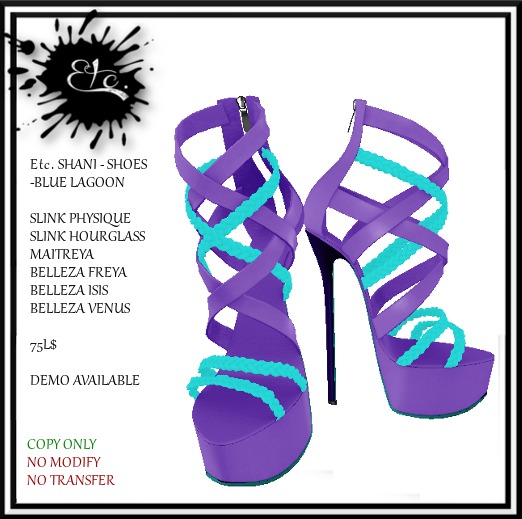 Second Life Marketplace Etc. SHANI SHOES BLUE LAGOON