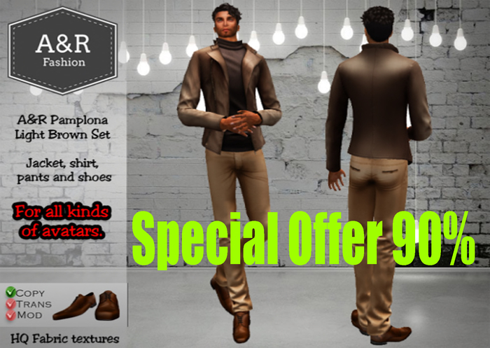 A&R Pamplona Light Brown Set Special Offer 90%
