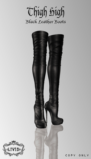 LiViD : Thigh High Black Leather Boots