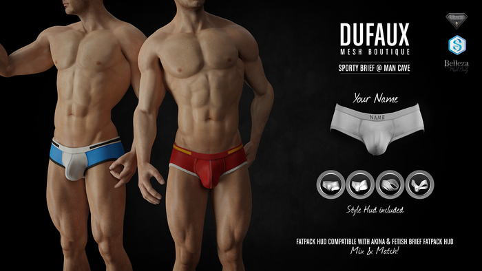 DUFAUX - sporty brief *custom name* - FATPACK
